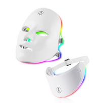 7 spalvų LED veido kaukė su kaklu, raudonos šviesos terapinė kaukė, skirta odai stangrinti, pakelianti, stabdanti senėjimą Bio-Light Beauty Whitening Home balta