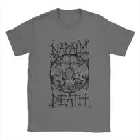 Juokingi Napalm Death marškinėliai vyrams apvaliu kaklu, iš grynos medvilnės, grupės marškinėliai trumpomis rankovėmis, originalūs viršutiniai drabužiai S tamsiai pilka spalva