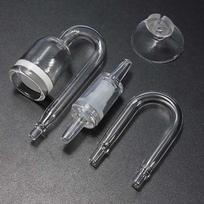 Akvariumo CO2 difuzoriaus atbulinio vožtuvo U formos stiklo vamzdžio siurbimo taurė 4x6 mm vamzdžiui