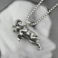 Šaunus vyriškas vientisas gyvūnų zodiako Avino pakabukas karoliai nerūdijančio plieno vyriškas