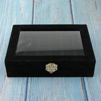 Velvet Case Auskarai Kaklo papuošalų laikymo dėžutė, juoda 20x15x4.5cm rožinė raudona spalva