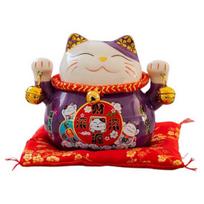 Taupyklė Dailus darbas Didelės talpos Keraminė Japoniško stiliaus Laimės katė Kiaulytė violetinė