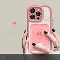 Tinka Apple 15 mobiliojo telefono dėklas moterims IPhone 14pro Persikinės lėlės kortelių paketas Virvelė 13/12 Pažangus apsauga nuo kritimo iphone 15