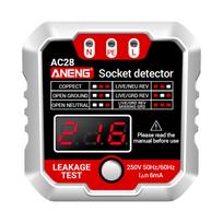 ANENG lizdo testerio lizdo detektorius su įtampos LCD ekranu 250 V maitinimo lizdo tikrintuvas EU Plug juoda