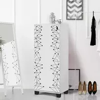 Batų spintelė, Hanah Home, balta Juoda, 50 x 127 x 38, cm