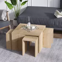 Kavos staliuko komplektas, Hanah Home, Sapphire Oak, 60 x 60 x 37, cm