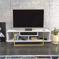 TV stovas, Hanah Home, auksas Balta, 120 x 40,2 x 35,2, cm