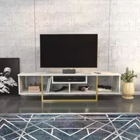 TV stovas, Hanah Home, auksas Balta, 150 x 40 x 35,2, cm