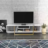 TV stovas, Hanah Home, baltas Auksinis, 150 x 40 x 35,2, cm