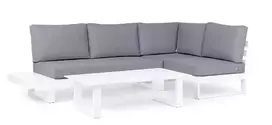Lauko baldų komplektas Ibiza Balta/Pilka, 4 asmenims
