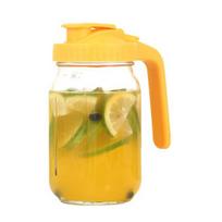 Glass Pitcher with Lid And Handle 32/64oz Wide Mouth Mason Jar rožinė