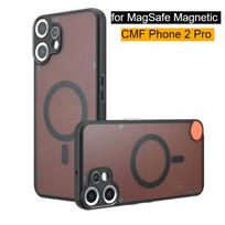 For Nothing CMF Phone 2 Pro Matinis dėklas, skirtas Magsafe magnetinis akrilinis kietas bamperis CMF Phone2pro, smūgiams atsparus skaidrus dangtelis Nothing CMF phone 2 pro juoda