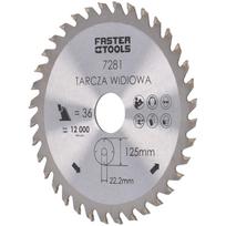 Pjūklas medžiui diskinis TCT Faster Tools | 125x22,2mm, 36 dant.