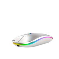 Belaidė kompiuterio pelė su RGB apšvietimu, balta
