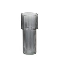 Vaza stiklinė pilkos sp. 24x10 cm Is-QH-6-Gwen