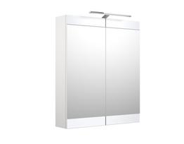 Veidrodinė spintelė su LED apšvietimu SERENA RETRO 60cm Balta blizgi
