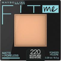 Maybelline Fit Me Matte Poreless Presuota veido pudra, Natūralus smėlio atspalvis, 0,29 oz