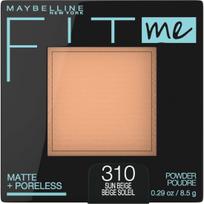 Maybelline New York Fit Me! Matte + Poreless pudra, 100 Skaidri, 8,5 g, 310 Saulės smėlio