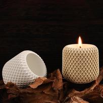Irregular Candle Jar Silicone Mold DIY Round Grid Planter Crafts Making Plaster Concrete Storage Box Casting Molds Home Decor