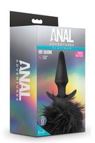 Anal Adventures triušio uodegos analinis kaištis S-L juodas