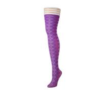 Kix'ies Kix'ies Par 4 Thigh-High Stockings B Purple Argyle Pattern