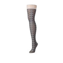 Kix'ies Kix'ies Par 4 Thigh-High Stockings Grey Argyle Size A
