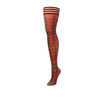 Kix'ies Kix'ies Grace Thigh High Stockings Red Plaid C Size No-Slip Grip