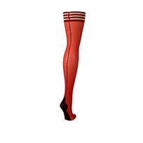 Kix'ies Kix'ies Monica Red Thigh-Highs with Black Seam & Cuban Heel - Size C