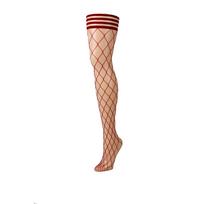 Kix'ies Kix'ies Claudia Thigh-High Stockings Large Net Red Size C