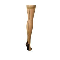 Kix'ies Kix'ies Ruby Thigh-Highs Nude A - Sheer with Black Back Seam