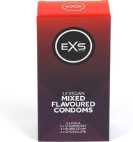 EXS EXS Mixed Flavored Condoms 12-Pack - Strawberry, Chocolate, Cola, Bubble-Gum