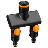 Fiskars Comfort čiaupo jungtis su dviem žarnų pajungimais On/ff (1070577)
