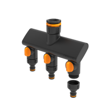 Fiskars Comfort čiaupo jungtis su trimis žarnų pajungimais On/ff (1070578)