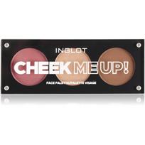 Inglot Face Palette švytėjimo suteikianti priemonė, bronzinė pudra ir skaistalai atspalvis Cheek Me Up! 7.2 g