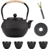 Ketaus arbatinuko rinkinys, japoniškas Tetsubin arbatinukas, patvarus ketaus arbatinukas su sieteliu Black