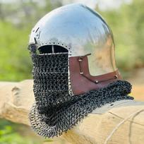 Viduramžių vikingų grandininių šarvų šalmas | Puiki dovana istorijos mėgėjams ir šarvų entuziastams | Barbute grandininių šarvų šalmas | Geriausia dovana