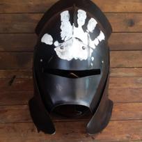 Viduramžiškas juodintas Uruk Hai Žiedų Valdovo Kariūnas Riterio Šalmas - Cosplay Šarvai - Larp Kostiumas