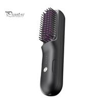 Cordless Hair Straightener Brush 3 Temperatures Fast Heating USB Rechargeable Travel Portable Hot Brush Electric Fluffy Curly Hair Styling Detangling juoda