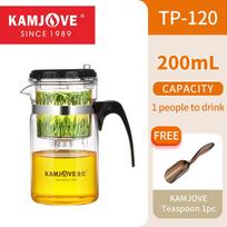 KAMJOVE Aukštos kokybės arbatos atskyrimo arbatinukas TP-120 200ML Meno arbatos puodelis Stiklinis arbatinukas Elegantiškas puodelis su paspaudžiamu mygtuku Patentuotas arbatinukas