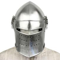 Medieval Detachable Visor Barbut - 18 Gauge Steel for cosplay LARP/Reenactment