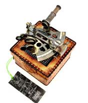 Nautical Sextant Telescope Vintage Marine Personalised Instruments With Leather Box Antique Maritime Vintage Sextant Engraved Compass & Box