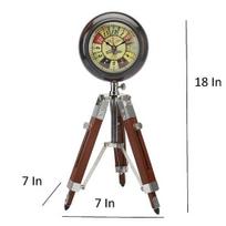 Nautical Vintage Wooden Tripod Vintage Table Clock Display 45.72cm