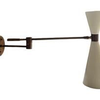 Mid Century White and Brass Wall Sconce – Modern Industrial Wall Light,Home Decor Lighting, Customizable Fixture