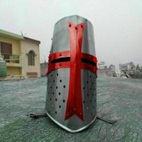 Viduramžių Templieriaus Kryžiuočio Šalmas SCA LARP Didžiojo Riterio Šalmas Helovinas gray
