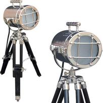 Stilius Antikvarinis trikojis Vintage prožektorius Modelis Mediniai trikojo lempos LED prožektoriai