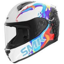 Šalmas Integralinis SMK Bionic Kids SPLASH spalva balta/juoda/mėlyna