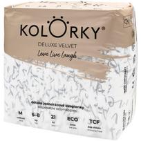 Kolorky Deluxe Velvet Love Live Laugh vienkartinės ekologiškos sauskelnės M dydis 5-8 Kg 21 vnt.