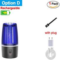 Elektrinė lempa nuo uodų žudančių įkraunamų UV spindulių atbaidymo USB LED musių gaudyklės vabzdžių žudikų šviesos užtrauktukas with plug juoda