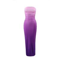 Ladies' Slim Fit Strapless Gradient Medium Length Dress S violetinė