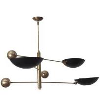 3 Light Pendant Mid Century Modern Raw Brass Sputnik chandelier light Fixtur